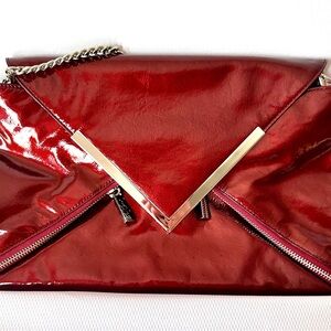 Kooba patent leather red envelope handbag